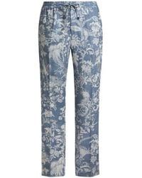 Etro - Cotton Jacquard Jogging Trousers With Floral Motif - Lyst