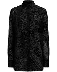 Etro - Chemise En Velours Dévoré À Motif Paisley Fleuri, Femme, Taille - Lyst