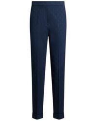 Etro - Cropped Cotton Jacquard Trousers With Micro Paisley Motif - Lyst