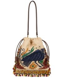 Etro - X Tabby Booth Small Raffia Kalispera Bag With Embroidery And Beads - Lyst