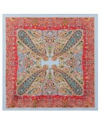 Etro - Silk Pocket Square With Macro Paisleys - Lyst