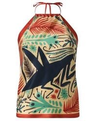 Etro - X Tabby Booth Silk Top With Halterneck And Placed Print - Lyst