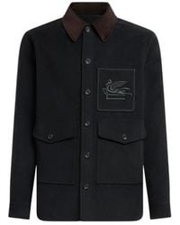 Etro - Cotton Jacket With Pegaso - Lyst