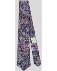 Etro - Silk Tie With Floral Paisley Motif - Lyst