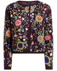 Etro - Wool Cardigan With Floral Embroidery - Lyst