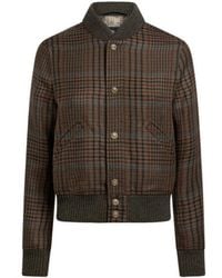 Etro - Wool Bomber Jacket With Peacock Embroidery And Prince Of Wales Motif - Lyst