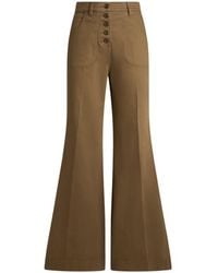 Etro - Flared Denim Jeans With Pegaso Buttons - Lyst