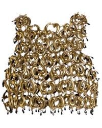 Etro - Crop Top With See-Through Metal Paisley Details - Lyst
