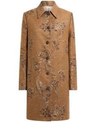 Etro - Jacquard Coat With Nature Motif - Lyst