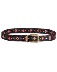 Etro - Belt With Beads And Floral Motif - Lyst