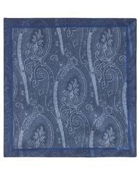 Etro - Printed Silk Pocket Square - Lyst