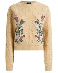 Etro - Wool And Cashmere Jumper With Embroidery - Lyst