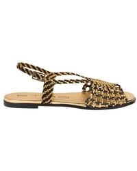 Etro - Woven Flat Sandals - Lyst