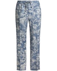 Etro - Cotton Jacquard Jogging Trousers With Floral Motif - Lyst