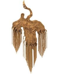 Etro - Brass Phoenix Brooch With Fringing - Lyst