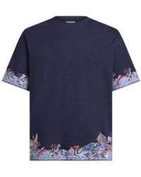 Etro - Cotton Jersey T-Shirt With Placed Paisley Print - Lyst