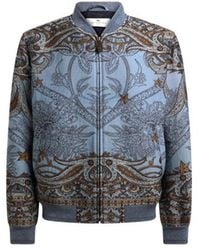 Etro - Wool-Blend Jacquard Bomber Jacket With Placed Pegaso Motif - Lyst