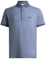 Etro - Cotton Polo Shirt With Arnica Motif - Lyst