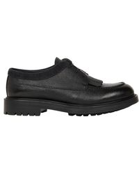 Etro - Lace-Up Grained Leather Loafers - Lyst