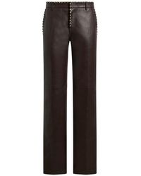 Etro - Leather Trousers With Studs - Lyst