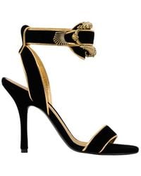 Etro - Velvet High-Heeled Sandals With Animal Buckle - Lyst