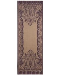 Etro - Wool And Silk Scarf With Houndstooth Motif And Paisley Print - Lyst