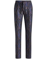Etro - Chenille Jacquard Trousers With Metallic Paisley Motif - Lyst