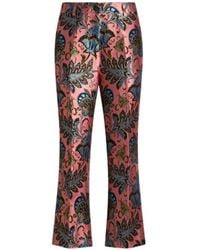 Etro - Jacquard Flared Trousers With Floral Motif - Lyst