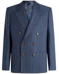 Etro - Zweireihiger Blazer Aus Zwei Materialien, Herren, Größe - Lyst
