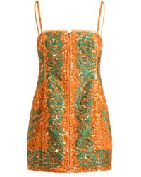Etro - Mini Dress With Sequin Embroidery - Lyst
