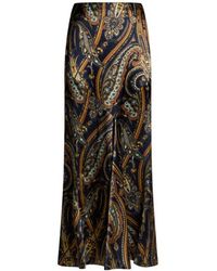 Etro - Silk-Blend Satin Maxi Skirt With Paisley Print - Lyst