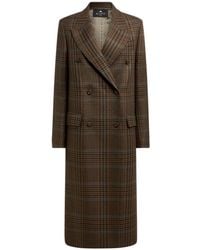 Etro - Double-Breasted Wool Coat With Prince Of Wales Motif - Lyst