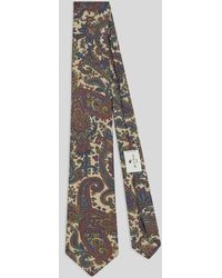 Etro - Silk Tie With Floral Paisley Motif - Lyst