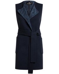 Etro - Long Wool And Cashmere Jacquard Waistcoat - Lyst