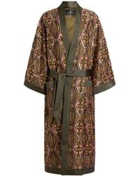 Etro - Kimono Coat With Beads And Floral Medallion Embroidery - Lyst