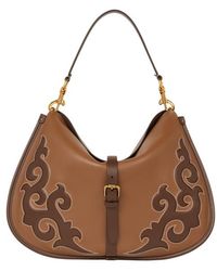 Etro - Maxi Leather Pony Bag With Texan Embroidery - Lyst