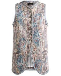 Etro - Jacquard Waistcoat With Floral Paisley Motif - Lyst