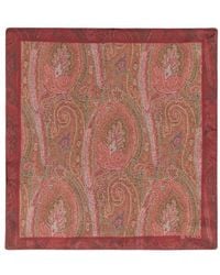 Etro - Printed Silk Pocket Square - Lyst