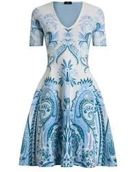 Etro - Jacquard Mini Dress With Leafy Paisley Motif - Lyst