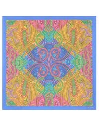 Etro - Silk Scarf With Geometric Paisley Motif - Lyst