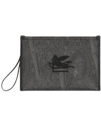 Etro - Large Arnica Pouch With Pegaso Detail - Lyst