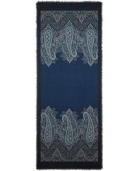 Etro - Wool-Blend Scarf With Paisley And Check Motif - Lyst