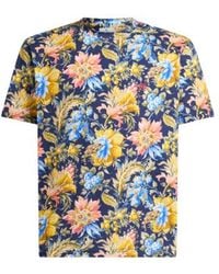 Etro - Cotton Jersey T-Shirt With Floral Motif - Lyst