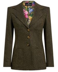 Etro - Single-Breasted Wool-Blend Jacquard Jacket - Lyst