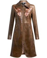 Etro - Leather Coat - Lyst