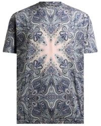Etro - Cotton T-Shirt With Pocket-Square Paisley Motif - Lyst