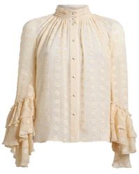 Etro - Camicia Jacquard Con Volant E Motivo Fil Coupé, Donna, Taglia - Lyst