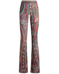 Etro - Flared Paisley Jacquard Trousers - Lyst