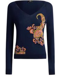 Etro - Cotton-Blend Jacquard Sweater With Inlays - Lyst