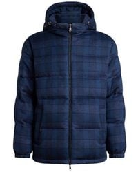 Etro - Wool And Cashmere Down Jacket With Check Motif - Lyst